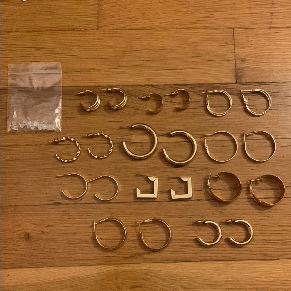 Gold Hoop Earring Set